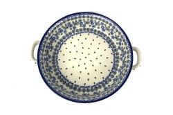 420 Bunzlau Ronde schaal met open handvaten 1985X  Ronde Schalen